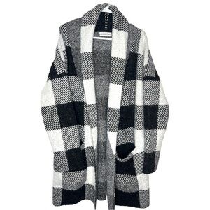 Anthropologie Black and White Plaid Cardigan